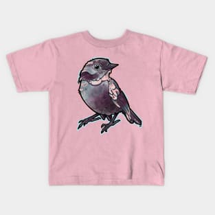 cute bird, pink and grey Kids T-Shirt